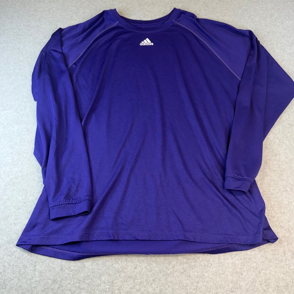 Adidas Climalite Mens XL Purple Long Sleeve Performance Training Shirt Raglan